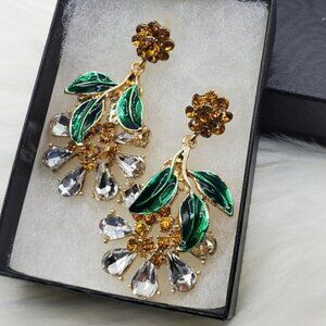Beautiful Floral Earrings with Stones